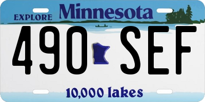 MN license plate 490SEF