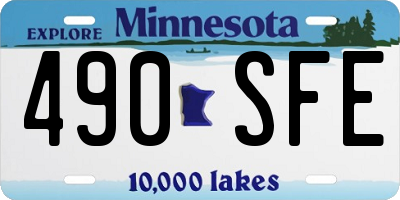 MN license plate 490SFE