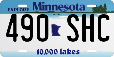 MN license plate 490SHC