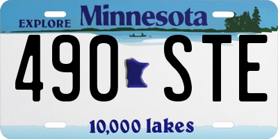 MN license plate 490STE