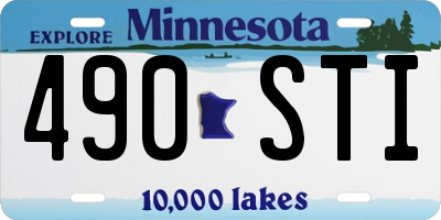 MN license plate 490STI