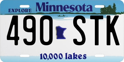 MN license plate 490STK