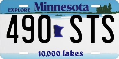 MN license plate 490STS