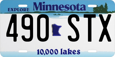 MN license plate 490STX
