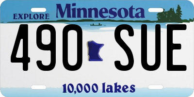 MN license plate 490SUE