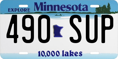 MN license plate 490SUP