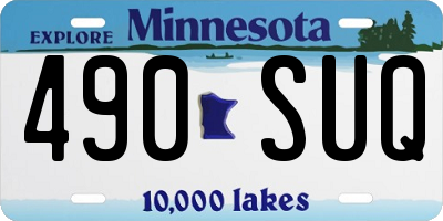MN license plate 490SUQ
