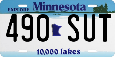 MN license plate 490SUT