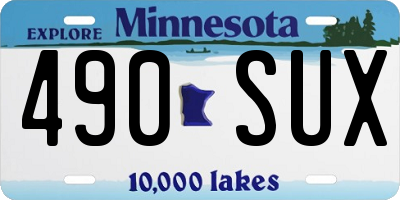 MN license plate 490SUX