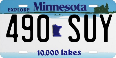 MN license plate 490SUY