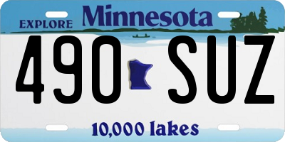 MN license plate 490SUZ