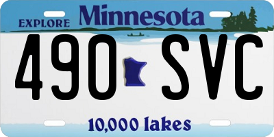 MN license plate 490SVC