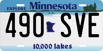 MN license plate 490SVE