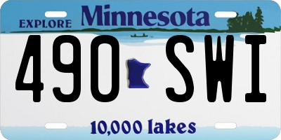 MN license plate 490SWI