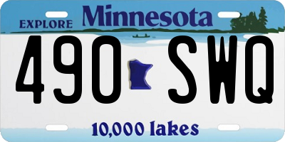 MN license plate 490SWQ
