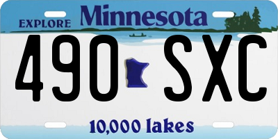 MN license plate 490SXC