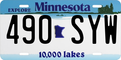 MN license plate 490SYW