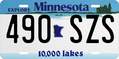 MN license plate 490SZS