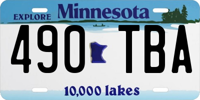 MN license plate 490TBA