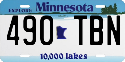 MN license plate 490TBN