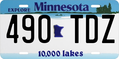 MN license plate 490TDZ