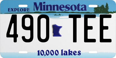 MN license plate 490TEE