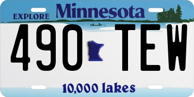 MN license plate 490TEW