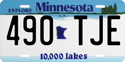 MN license plate 490TJE
