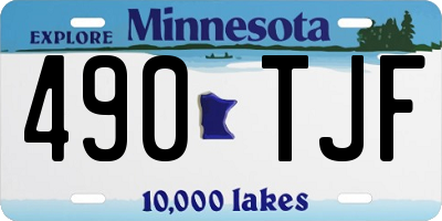 MN license plate 490TJF