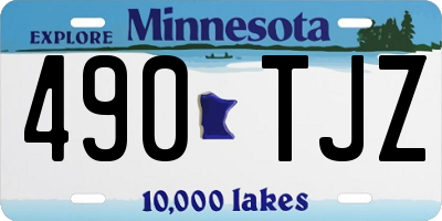 MN license plate 490TJZ
