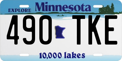 MN license plate 490TKE