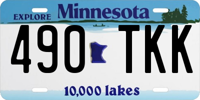MN license plate 490TKK