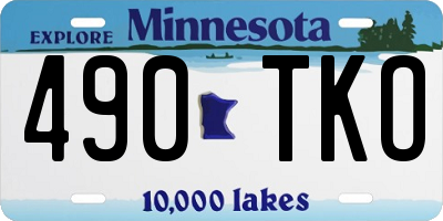 MN license plate 490TKO
