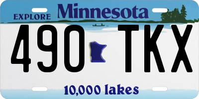 MN license plate 490TKX