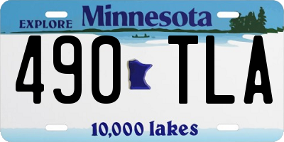 MN license plate 490TLA
