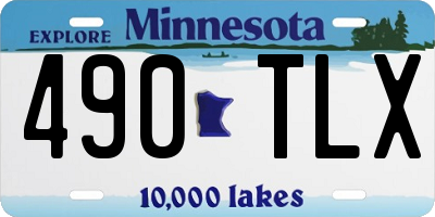 MN license plate 490TLX