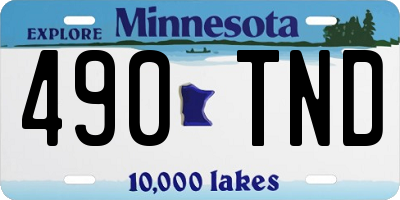 MN license plate 490TND