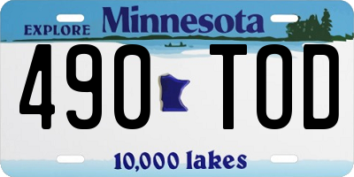 MN license plate 490TOD