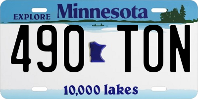 MN license plate 490TON