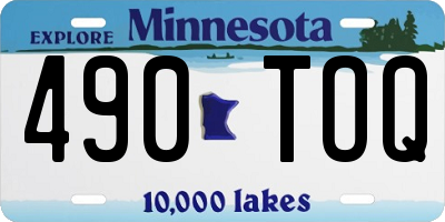 MN license plate 490TOQ