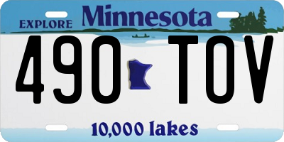 MN license plate 490TOV