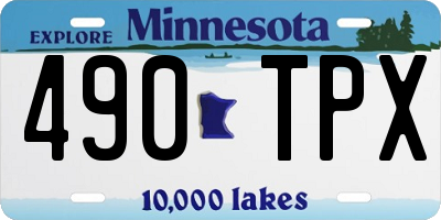 MN license plate 490TPX