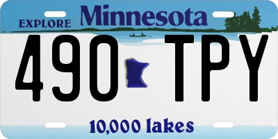 MN license plate 490TPY