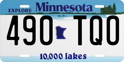 MN license plate 490TQO