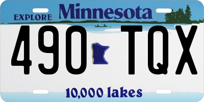 MN license plate 490TQX