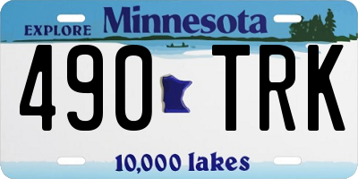 MN license plate 490TRK