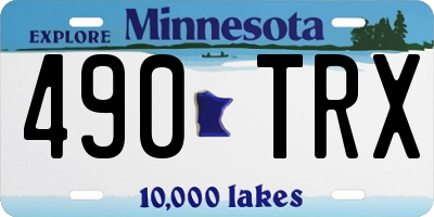 MN license plate 490TRX