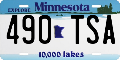 MN license plate 490TSA