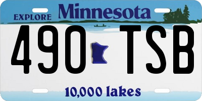MN license plate 490TSB