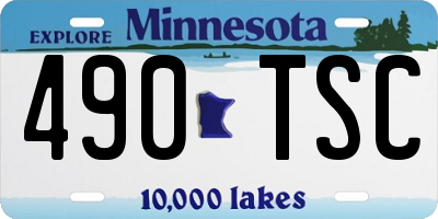 MN license plate 490TSC